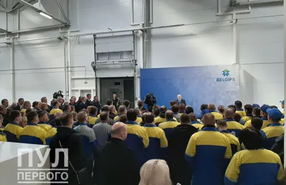 Александр Лукашенко на &quot;Белгипсе&quot; / Telegram-канал &quot;Пул Первого&quot;​