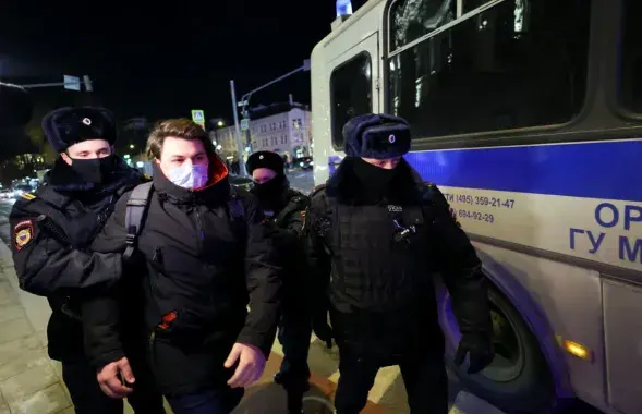 Затрыманне ўдзельнікаў антываеннай акцыі ў Маскве​