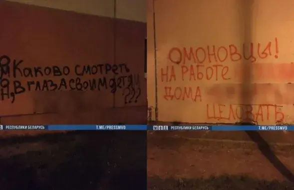 &quot;Цынічныя надпісы&quot;, за якія аштрафавалі на 5400 рублёў / прэс-служба МУС​