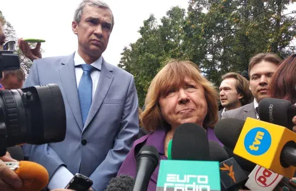 Святлана Алексіевіч у Мінску ў жніўні 2020-га / Еўрарадыё
