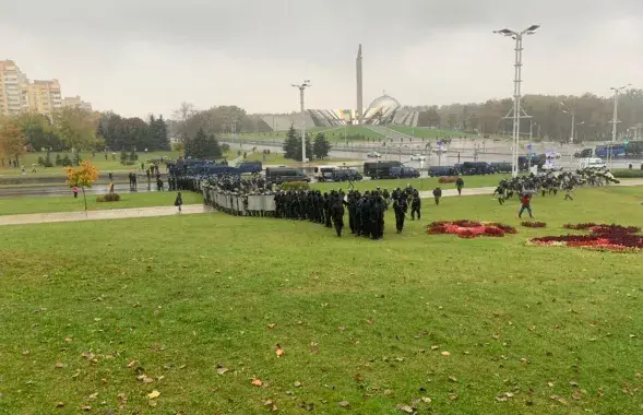 Security forces in the area of Stela October 11, 2020 / Euroradio