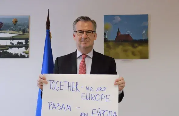 Кіраўнік прадстаўніцтва ЕС у Беларусі Дзірк Шубель / Фота з сацыяльных сетак