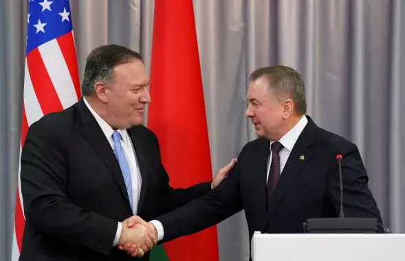 Mike Pompeo and Uladzimir Makei​&nbsp;/ Reuters