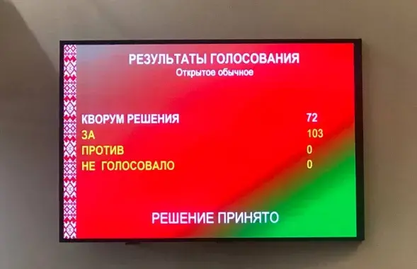 Дэпутаты Палаты прадстаўнікоў прынялі законапраект &quot;Аб змяненні Канстытуцыі Рэспублікі Беларусь&quot; / @housegovby​