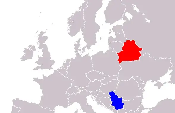 Беларусь і Сербія на карце / wikipedia.org​