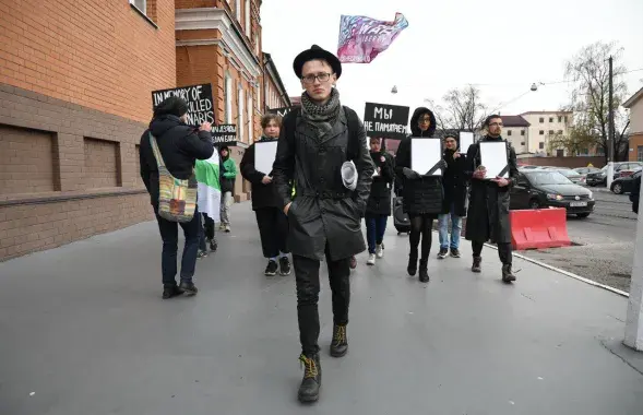 Стас Шашок на акции "Конопляные деды" / Еврорадио