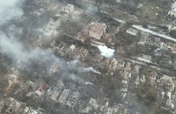 Разрушенный Бахмут в Донецкой области, за который в настоящее время идет сражение /&nbsp;@uniannet
