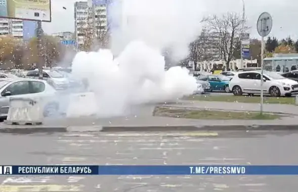 Тот самый взрыв на Логойском тракте 1 ноября / Скриншот с видео МВД​