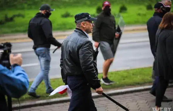 Mikalai Karpenkau with a rubber truncheon / TUT.by​