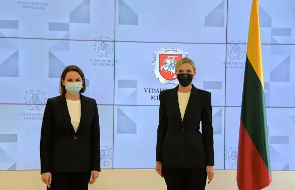 Светлана Тихановская и глава МВД Литвы Агне Билотайте