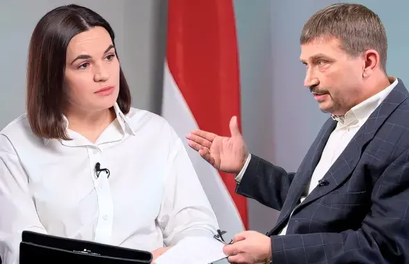 Святлана Ціханоўская і Зміцер Лукашук / скрыншот з відэа