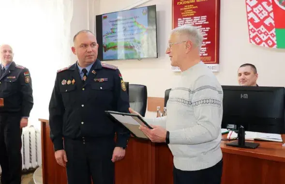 Падзяка і грошы ад міліцыі
