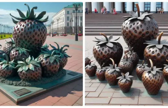 Эскиз памятника клубнике в Лунинце