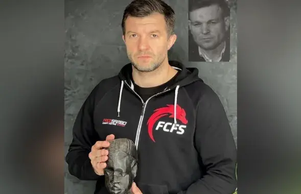 Чэмпіён свету і Еўропы па самба Сцяпан Папоў са здымкам дзеда Мікалая (удзельніка ВАВ)

