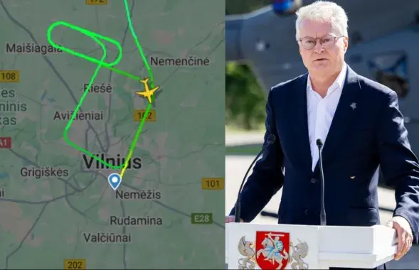 Самалёт прэзідэнта Літвы не мог сесці ў Вільні
