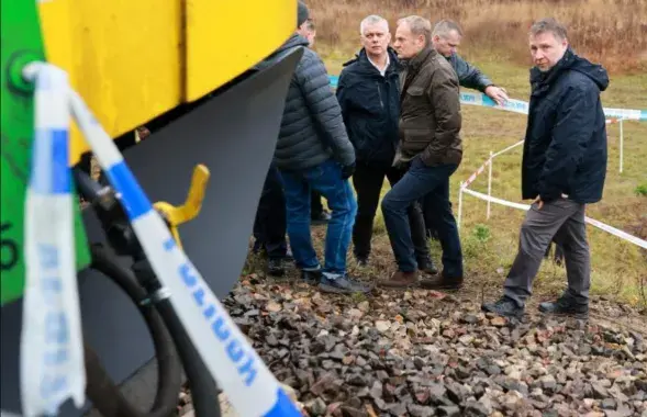 Кіраўніцтва Польшчы на месцы дыверсіі
