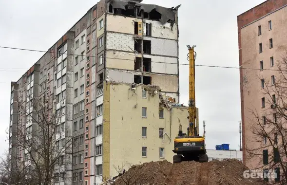 Дом на вуліцы Косарава, дзе адбыўся выбух
