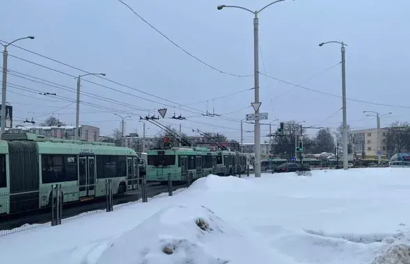 У Мінску спыніліся тралейбусы
