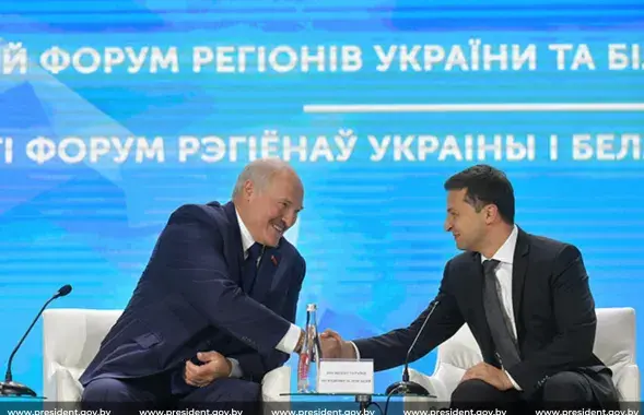 Так Лукашэнка і Зяленскі сустракаліся ў 2019 годзе
