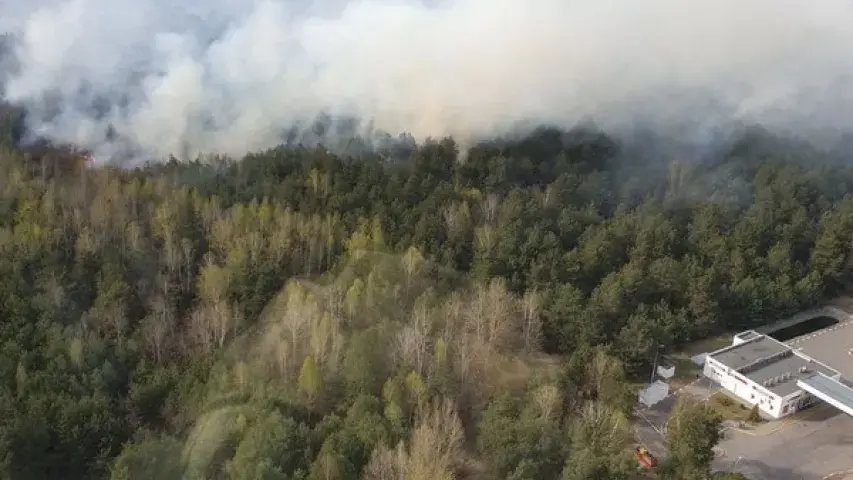 Каля Брэста ліквідавалі вялікі пажар, які набліжаўся да газавай запраўкі