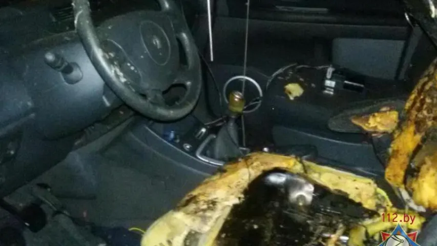 У Мінску ўначы невядомы падпаліў таксоўку (фота)