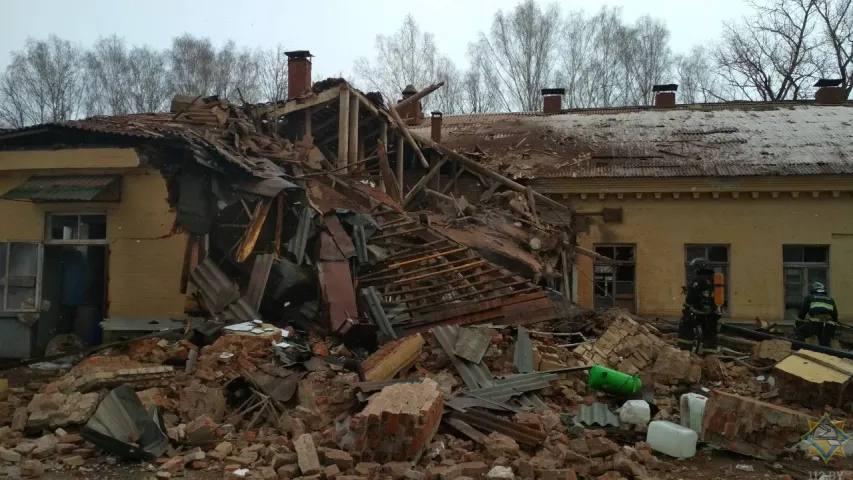 З’явіліся здымкі з месца выбуху ў будынку ў Дзяржынскім раёне