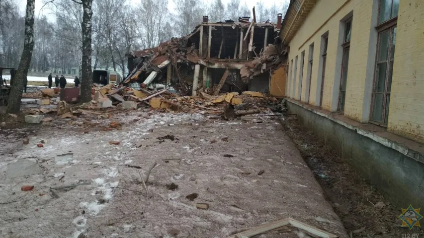 З’явіліся здымкі з месца выбуху ў будынку ў Дзяржынскім раёне