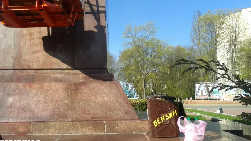У Брэсце службовы сабака згубіў след мужчыны, які абліў фарбай помнік Леніну