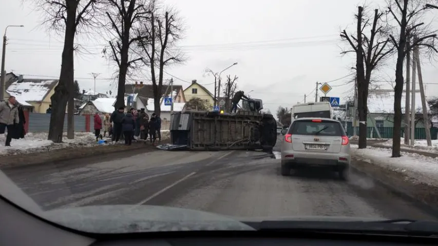 У Мінску перакулілася маршрутка з пасажырамі 