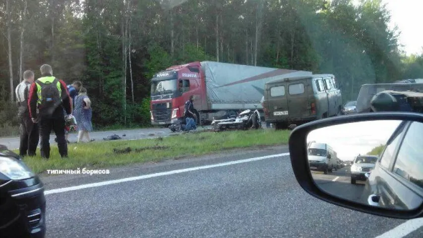 Пад Барысавам УАЗ урэзаўся ў калону байкераў