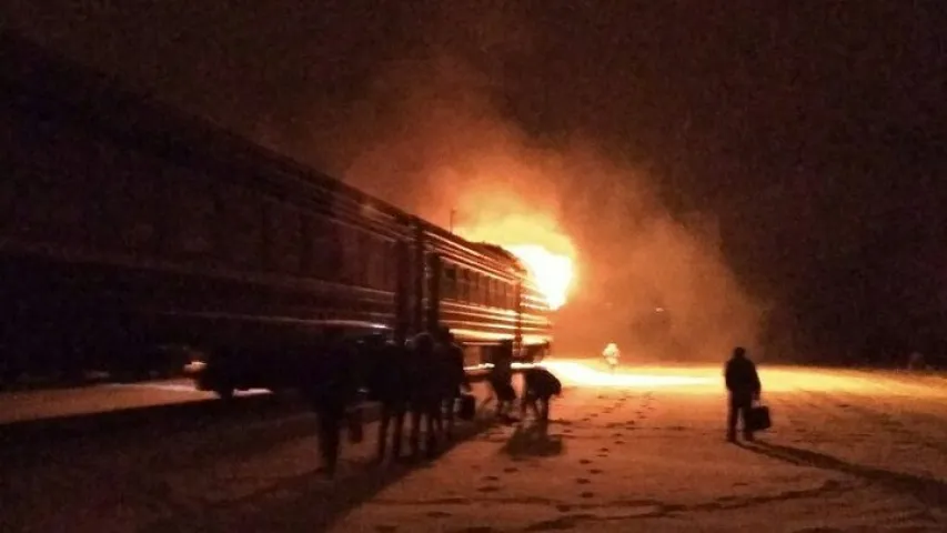Кабіна дызель-цягніка загарэлася ў Кобрынскім раёне
