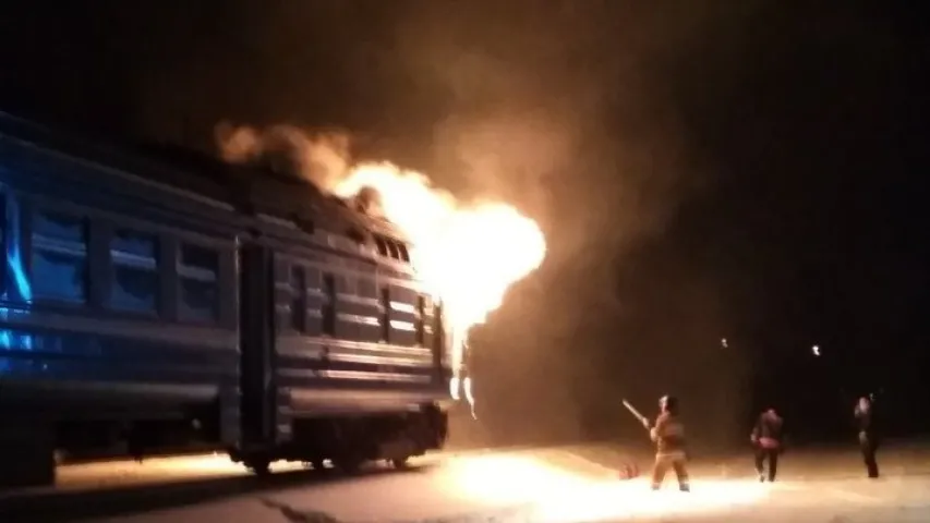 Кабіна дызель-цягніка загарэлася ў Кобрынскім раёне