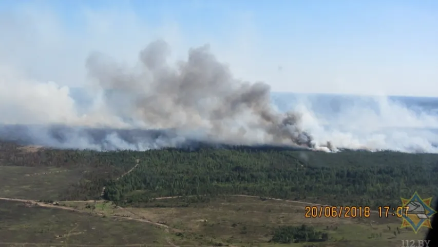 Пад Баранавічамі ліквідавалі буйны пажар каля вайсковага палігона