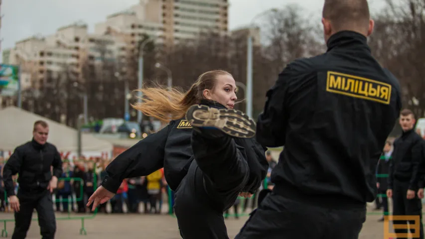 На выставе ў Мінску міліцыя раструшчыла двух "чалавек" (фота)