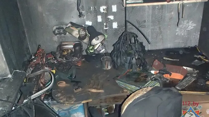 У Мінску ўначы гарэў інтэрнат трамвайнага парку (фота)