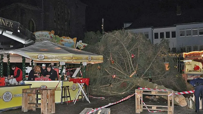 На плошчы ў Германіі на людзей павалілася калядная ялінка