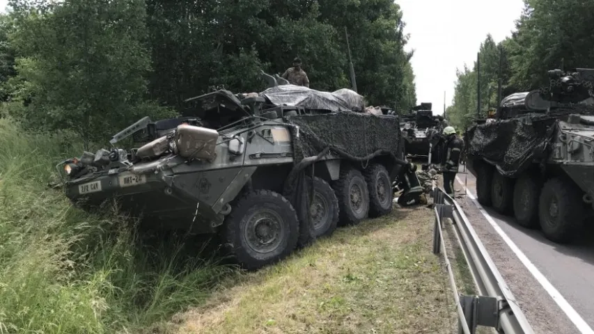 У Літве ў сутыкненні 4 бронетранспарцёраў пацярпелі 13 амерыканскіх вайскоўцаў